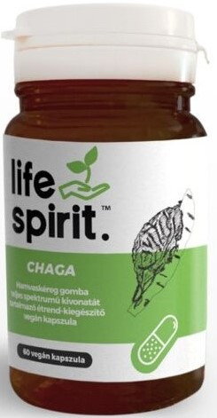 Life Spirit Chaga (Hamvaskéreg) teljes spektrumú gombakivonatot tartalmazó étrend-kiegészítő kapszula 60 db