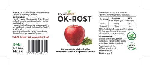 OK-ROST Almarostot és cikória inulint tartalmazó étrend-kiegészítő tabletta 120 db